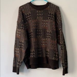 Brown Patterned Sweater
